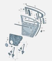 FAMILIA VW 3C5839476B7Z7 - Embellecedor de puerta trasera derecha VW 3AF839476B 7Z7